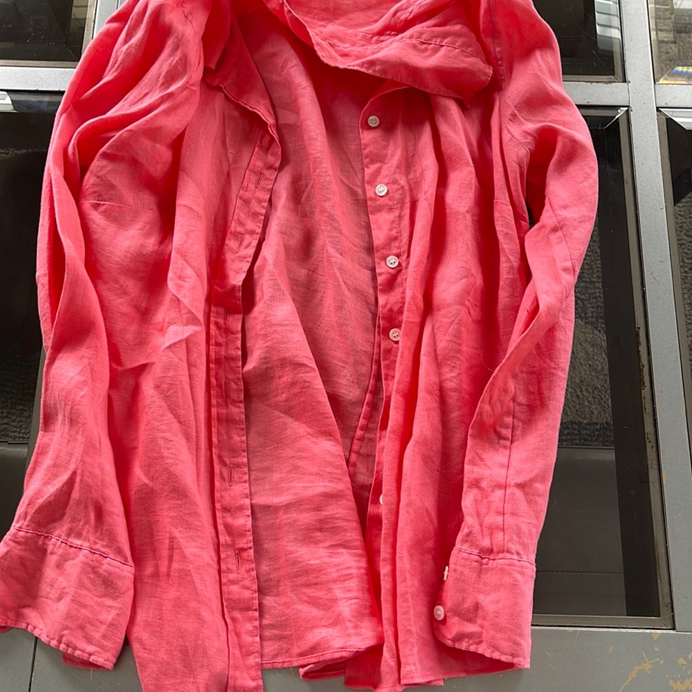 Long sleeve button down linen shirt